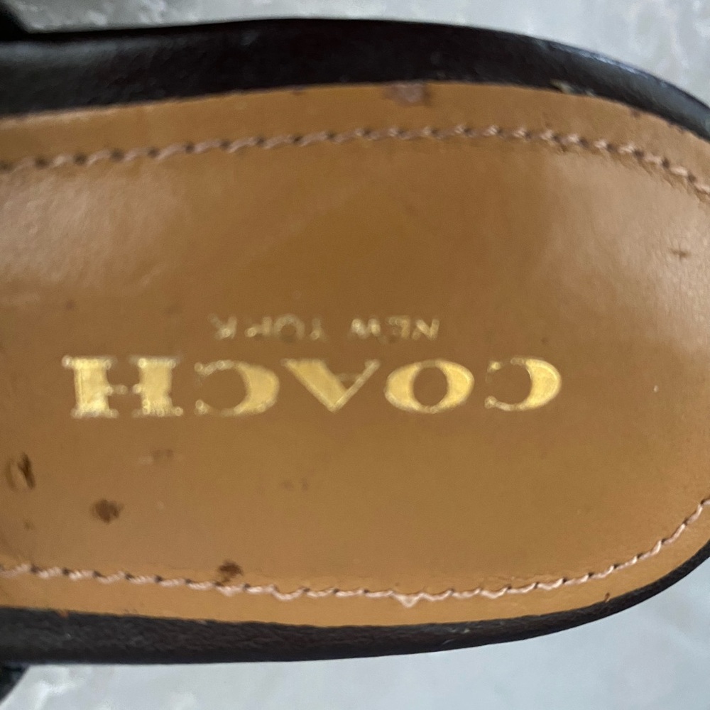 Coach Hellena Brown Leather Platform Wedge Sandals in box -size 6.5 - Picture 9 of 12